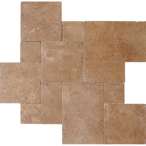 Walnut Roman Pattern Unfilled, Brushed & Chiseled
